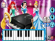 Disney Princesses Music Party free online game, playing piano with princesses, starting a music band