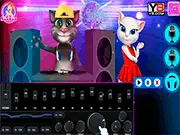 Talking Tom DJ free online game, mixing music and songs, Angela dancing, virtual DJ party