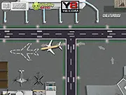 Plane Pilot Parking game screenshot showing a large commercial jet taxing on an airport runway toward a parking spot, a free online driving/skill game