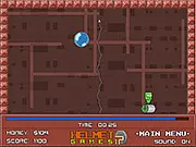 Bots n Bubbles free online arcade game. Use a grapple hook to pop bubbles and protect your bot on PlayArcadeHub.