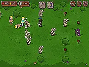Demonic Flower free online defense game, a king commanding an army against hordes of enemies like orcs and elves