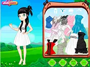 Arlin, the Violin Solo Girl, wearing an elegant gown and holding her violin on a stage in the free online dress-up game
