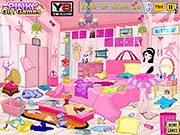 Ballerina Girl Messy Room free online cleaning game screenshot on PlayArcadeHub