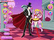 Sailor Moon and Tuxedo Mask dress up free online game, style the epic duo on PlayArcadeHub