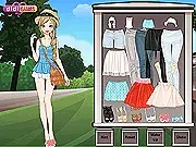Weekend in the Zoo free online dress up game, a girl dressed in practical but stylish clothes for a day of animal viewing