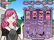 Butterfly Lady Makeup online beauty game showing a girl with vibrant, colorful makeup inspired by butterfly wings