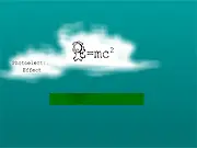 Screenshot of TheGame showing a simple 2D platforming screen with a lone character jumping off a floating block, illustrating the minimalist graphics.