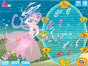 Underwater Princess Dress Up free online game showing a mermaid princess being styled with royal gowns and accessories on PlayArcadeHub