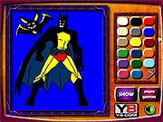 Batman Kids Coloring online game screenshot, coloring page featuring the Action Cartoon Hero, digital painting activity