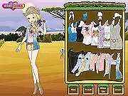 Africa Travelling Dressup game featuring a girl in safari gear ready for her solo trip to Africa