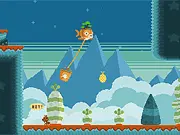 The Bucket online game, retro platformer, guide raccoon with a bucket, free arcade game