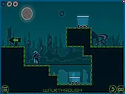 Sparkman: Stop World game screenshot showing the Sparkman character near a blue exit portal in a complex geometric maze