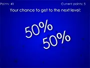 One Hundredth free online game screenshot showing the luck-based challenge mechanic with probability odds displayed on screen.