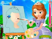 Sofia the Painter game, Sofia the First painting lesson, creative dress up and art
