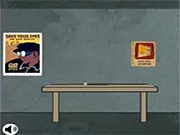 The Postal Machine free online escape game screenshot showing the character navigating a maze of conveyor belts and mail sorting machinery.