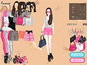 Play Roiworld Temperament Model free online dress-up game with pink shirt