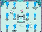 Lockehorn free online action adventure game image showing the hero battling an enemy in an icy cave
