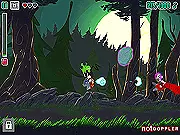 Nether Runner free online game, character shooting hordes of demonic creatures