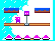 Screenshot of J-J-Jump game, teeny icon character jumping on platforms to escape a rising flood, free online arcade game