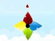 Play Colorful Rain online free, a fun color-matching puzzle game with falling raindrops and a rotating collector.