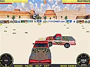 Play Crazy Race Arena free online car battle game, destroy opponent cars and smash boxes to collect points in the arena.