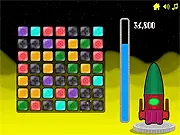 Play Space Gems free online match 3 puzzle game on PlayArcadeHub, swap colorful space gems diagonally to fuel the rocket.