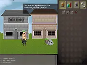 Kingslayer RPG online game screenshot, showing a farmer character fighting a monster in a fantasy adventure setting.