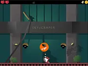 Gunfox free online shooter game, heroic fox character with a gun on a dangerous action platform level