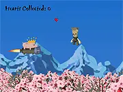Floppy Pig online game, free endless runner, collect hearts and avoid pipes