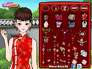 Play Chinese Doll Makeup free online dress up game, applying cosmetics and choosing beautiful clothes for the character Mia.