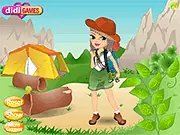 Screenshot of Camping Trip Dressup online game, showing two girls ready for their trip in comfy and fashionable outdoor clothes.