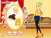 Screenshot of Fabulous School Girl dress-up game, showing a female college student character (Cece) with various clothing and accessory options, fashion, play online