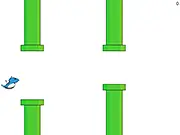 Screenshot of Flappy Gross game showing the character navigating between green pipes in an extremely difficult arcade game, playing a free online game on PlayArcadeHub.