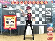 Rockband Keyboard Girl Dress Up free online fashion game featuring punk chic style