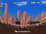 Free online game thumbnail of an armored tank shooting at hordes of green zombies, action game, play Zombie Tank