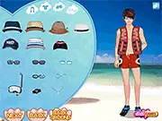 Summer Sunshine Dress Up free online game featuring a couple on a beach holiday