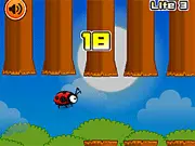 Fly Ladybird free online game, playing as a ladybird in a forest adventure, arcade game screenshot