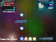 Space Beats game screenshot, arrows moving toward a central target, playing music with keyboard, free online rhythm game