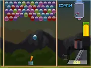 Sky Balls bubble shooter game screenshot, showing a cannon aiming at a cluster of colored balls