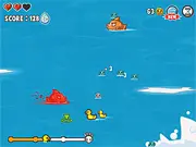 Duck Tub Battle game screenshot, rubber duck character shooting at toy enemies, survival shooter gameplay