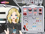 Fashion Editor Makeup & Dress Up game screenshot, featuring a stylish woman with perfect makeup and a chic, professional editor's outfit.