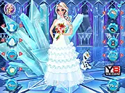 Elsa Perfect Wedding Dress free online game showing Queen Elsa in a beautiful white wedding gown and tiara.
