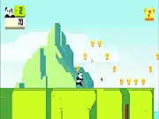 Super Panda Land retro platformer free game screenshot - a panda hero jumping over traps and enemies
