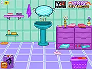 Princess Jasmine Bathroom Cleaning free online game screenshot showing cleaning tools