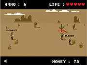 Jack MacQwerty free online typing shooter game screenshot with cowboys and words