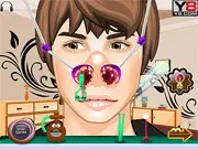 Nose Doctor Surgery Game free online, Image of a doctor performing a celebrity nose reconstruction, Play Doctor simulation game on PlayArcadeHub