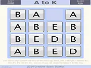 A to K puzzle game screenshot, merging letter tiles from A to K, strategic free online game