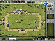 Easter Island TD online free tower defense game screenshot of stone head towers and volcano power on PlayArcadeHub