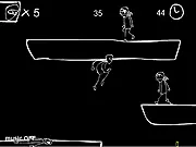 Ninja Pirate Cave Raid free online game: A ninja character fighting enemies inside a dark cave full of gold coins