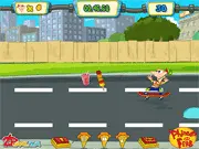 Phineas and Ferb: Super Skateboard free online game banner, showing Phineas on a skateboard escaping from Candace